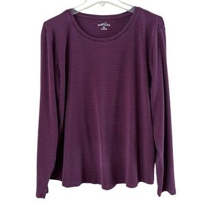 Eddie Bauer pullover purple stripes crewneck long sleeves size XXL